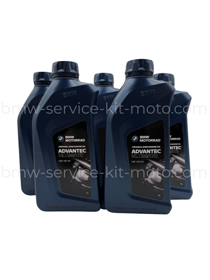 pack de 5 bidons d'huile 5W40 d'origine BMW Motorrad pour vidange de K1600 GT, GTL, Bagger et Grand America