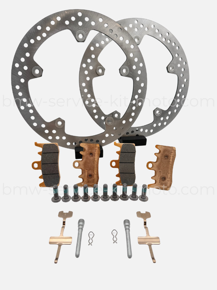 Kit complet de freinage avant, plaquettes de frein et disques de freins avant d'origine BMW Motorrad pour R 1200 GS et R 1200 GSA liquides